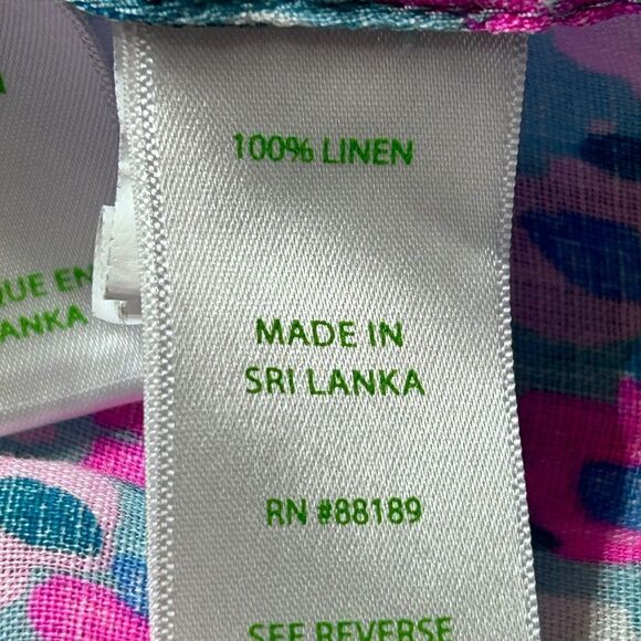 Lilly Pulitzer Sea View Linen Button Down Top Hottie Dottie - Picture 10 of 10